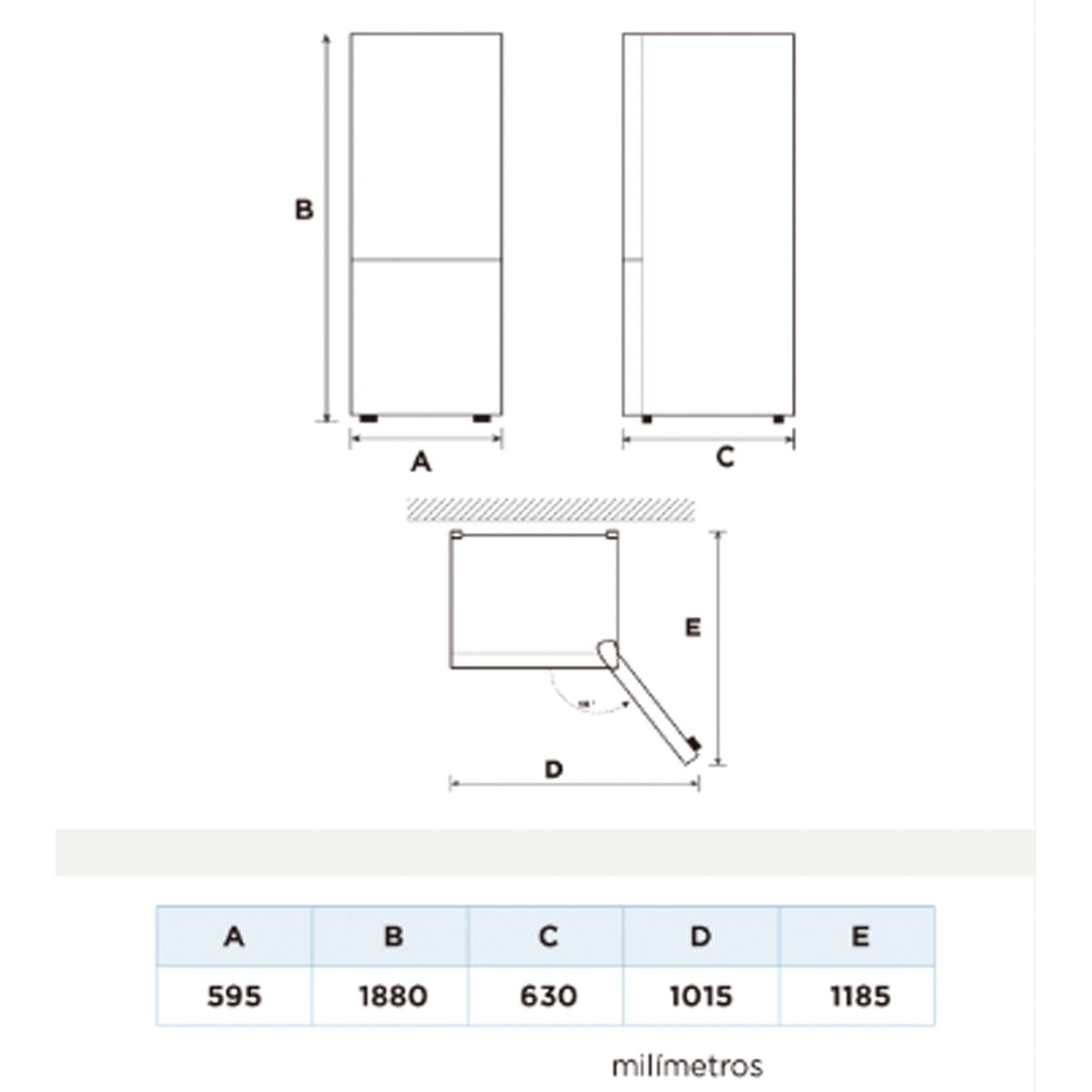 Frigorífico Combinado Midea MDRB424FGD01OE Total No Frost de 188cm - Branco Branco-2