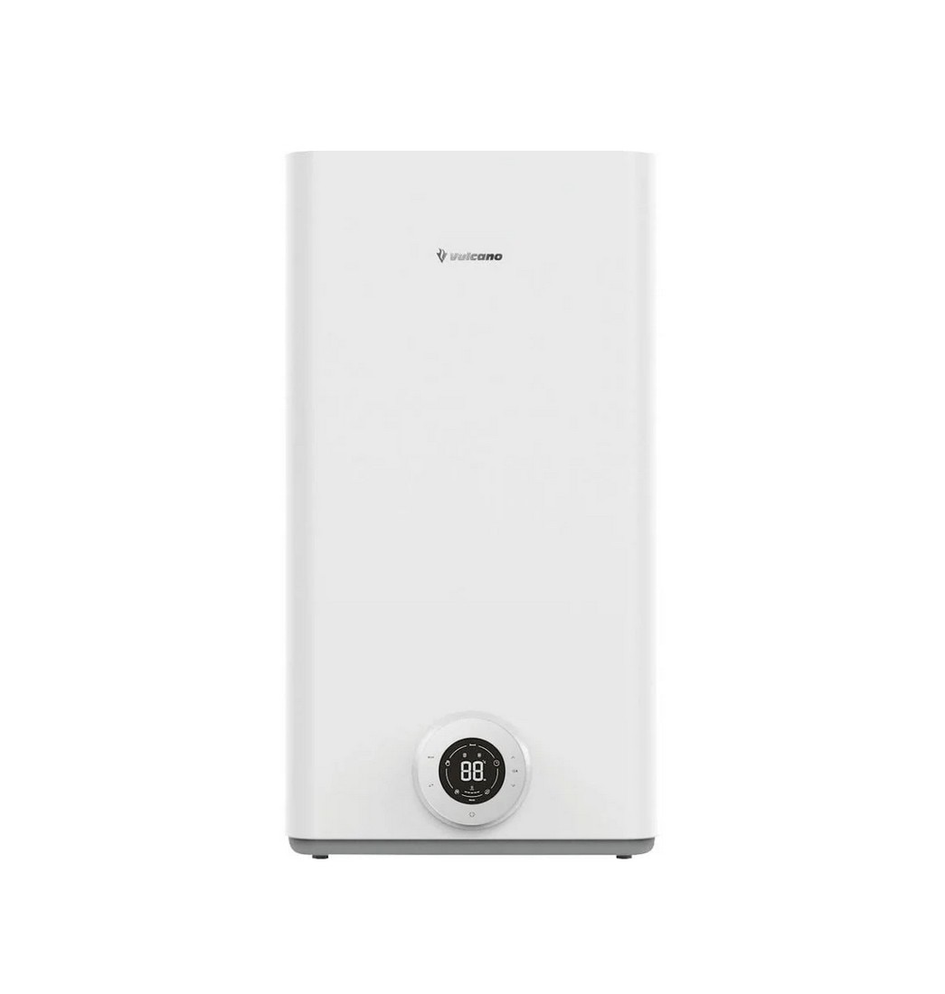 Termoacumulador Elétrico Vertical Vulcano Flat PrimeAqua Compact Plus 80 Capacidade de 65 Litros e 8 bar Branco-1
