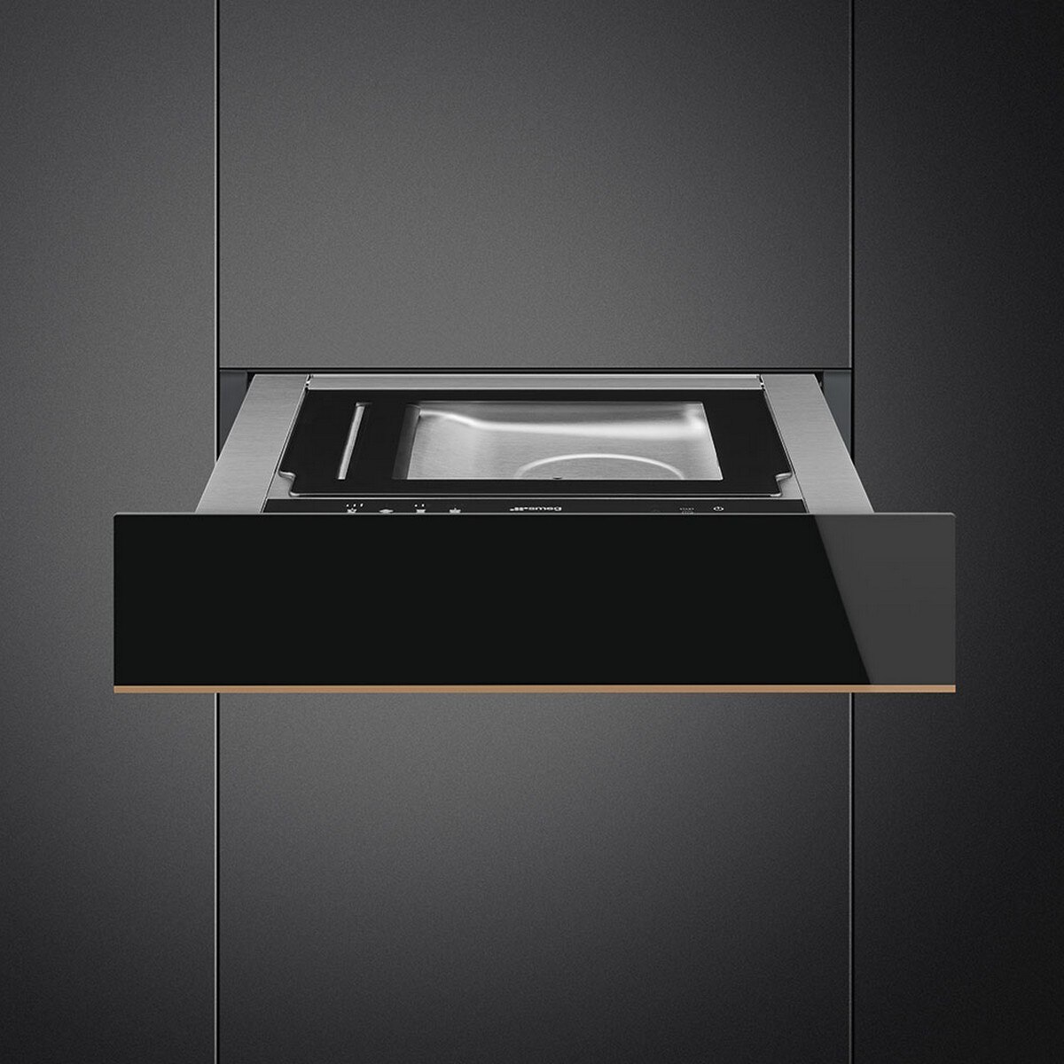 Gaveta de Vácuo Smeg Dolce Stil Novo CPV615NR - Preto e Perfis Cobre Preto / Cobre-2