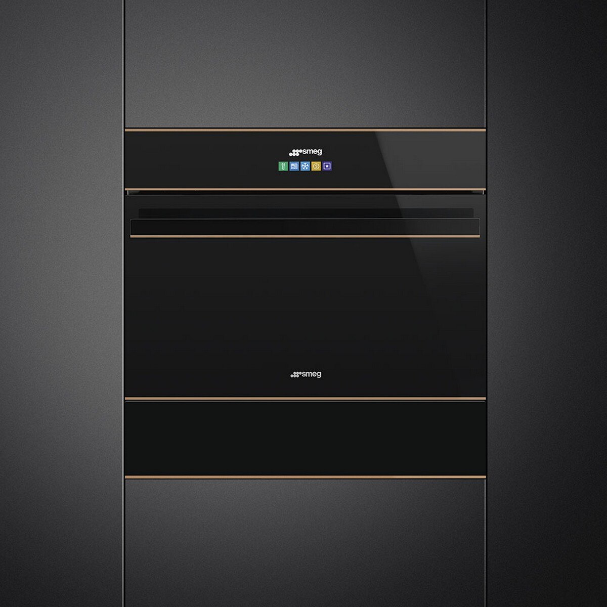 Gaveta de Vácuo Smeg Dolce Stil Novo CPV615NR - Preto e Perfis Cobre Preto / Cobre-3