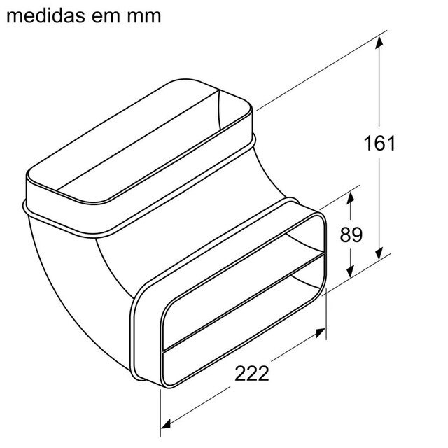 Acessório Conduta Plana 90 ° Curva Vertical L Bosch HEZ9VDSB2 2