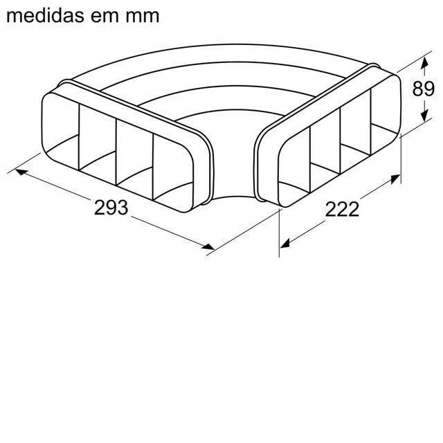 Acessório Conduta Plana 90 ° Horizontal Bosch HEZ9VDSB1 2