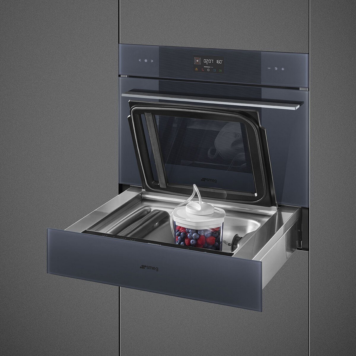 Gaveta de Vácuo Smeg Linea CPV115G de 15 cm de Altura - Neptune Grey 6