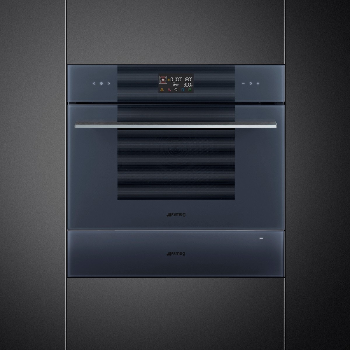 Gaveta de Aquecimento Encastrável Smeg Linea CPRT115G de 15 cm de Altura - Neptune Grey 2