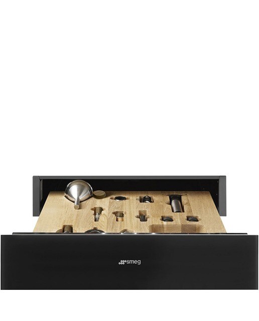 Imagem 0 de Gaveta de Sommelier Smeg Linea CPS115B3 de 15 cm de Altura - Preto