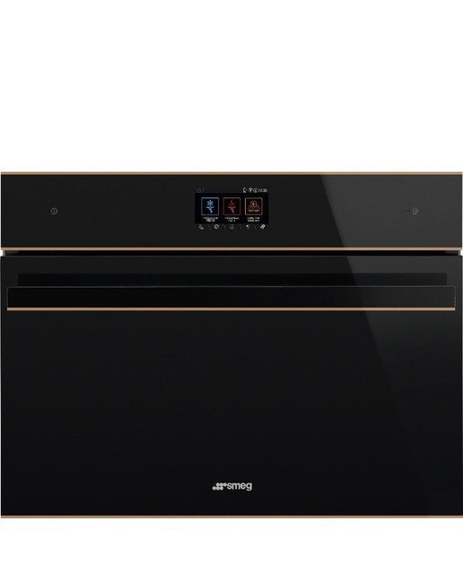 Imagem 0 de Abatedor de Temperatura Smeg Dolce Stil Novo SBC4604WNR Compacto de 45 cm - Preto e Perfis de Cobre