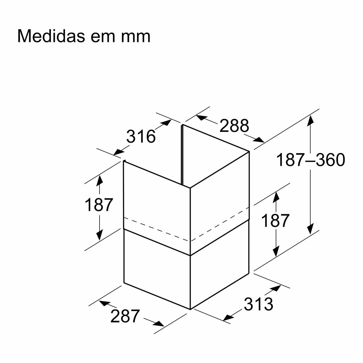 Extensão de Conduta de Ventilação Bosch, DWZ1IB6N2 • 17008923, Preto mate Preto-2