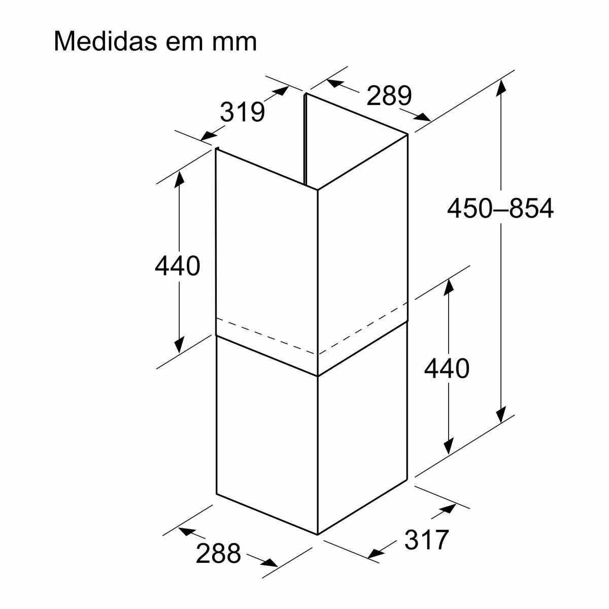 Extensão de Conduta de Ventilação Bosch, DWZ1IB6K2 • 17008922, Preto mate Preto-3