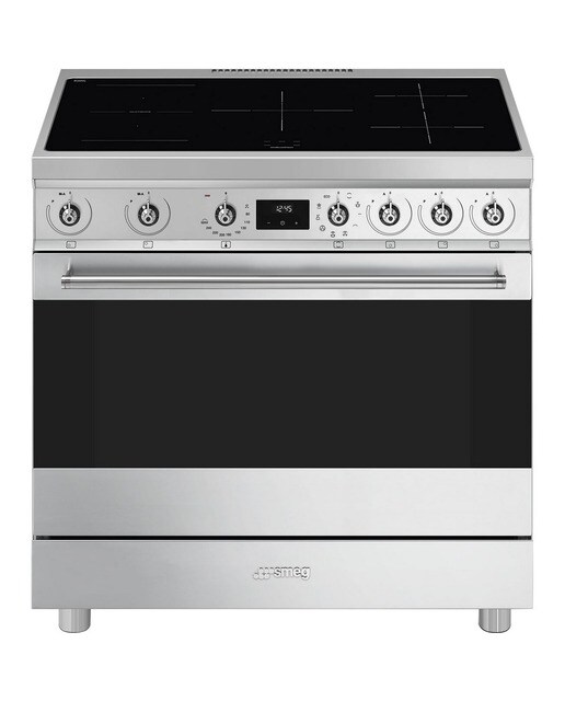 Imagem 0 de Fogão Elétrico com Placa de Indução Smeg Classica C9IMX2 Forno Termoventilado com Limpeza VaporClean de 115 Litros e de 5 Zonas - Aço Inox