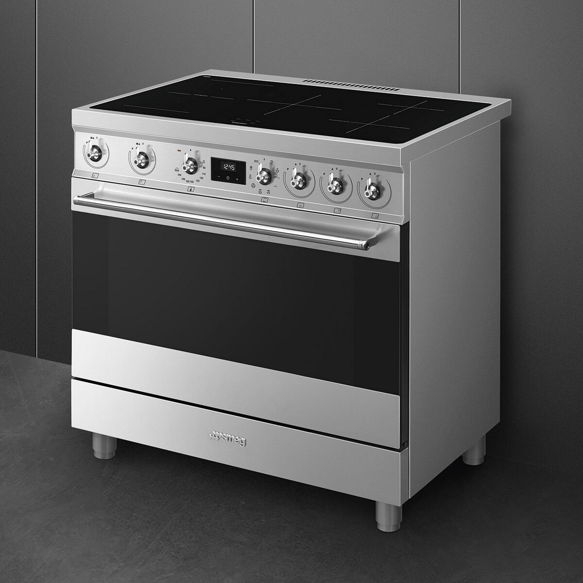 Fogão Elétrico com Placa de Indução Smeg Classica C9IMX2 Forno Termoventilado com Limpeza VaporClean de 115 Litros e de 5 Zonas - Aço Inox Aço inoxidável-3