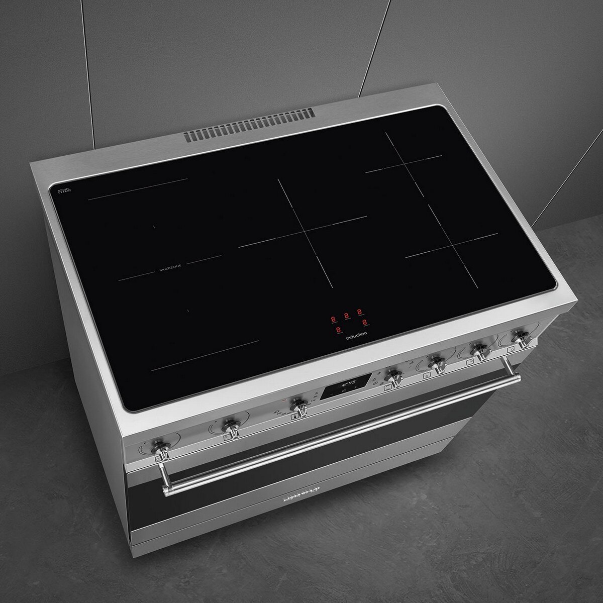 Fogão Elétrico com Placa de Indução Smeg Classica C9IMX2 Forno Termoventilado com Limpeza VaporClean de 115 Litros e de 5 Zonas - Aço Inox Aço inoxidável-5