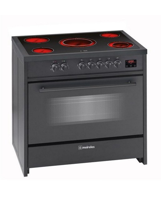 Imagem 0 de Fogão Elétrico com Placa de Vitrocerâmica Meireles E 912 BL Forno Multifunções de 121 Litros e 5 Zonas - Preto