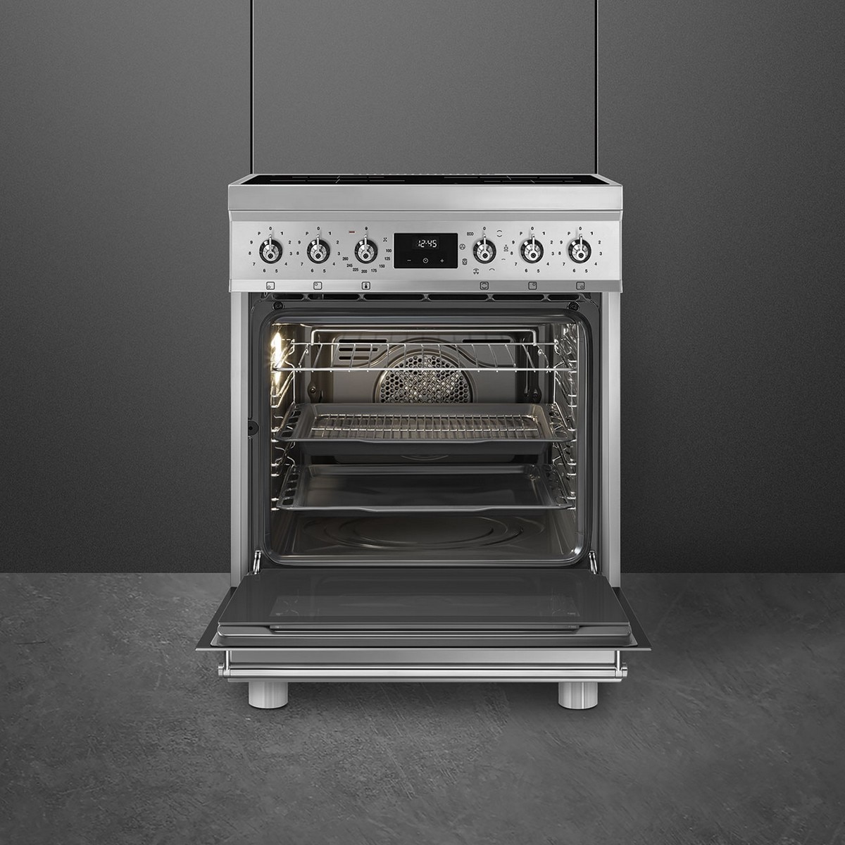 Fogão Elétrico com Placa de Indução Smeg Classica C6IMXM2 de 4 Zonas e de 70 Litros - Aço Inox Aço inoxidável-2