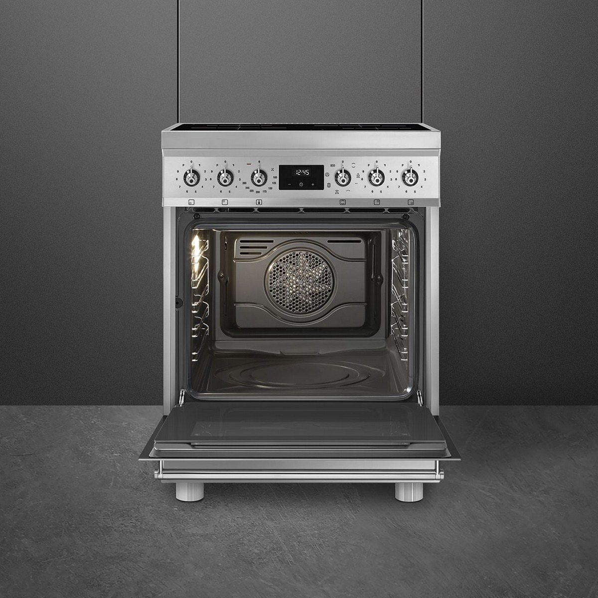 Fogão Elétrico com Placa de Indução Smeg Classica C6IMXM2 de 4 Zonas e de 70 Litros - Aço Inox Aço inoxidável-3