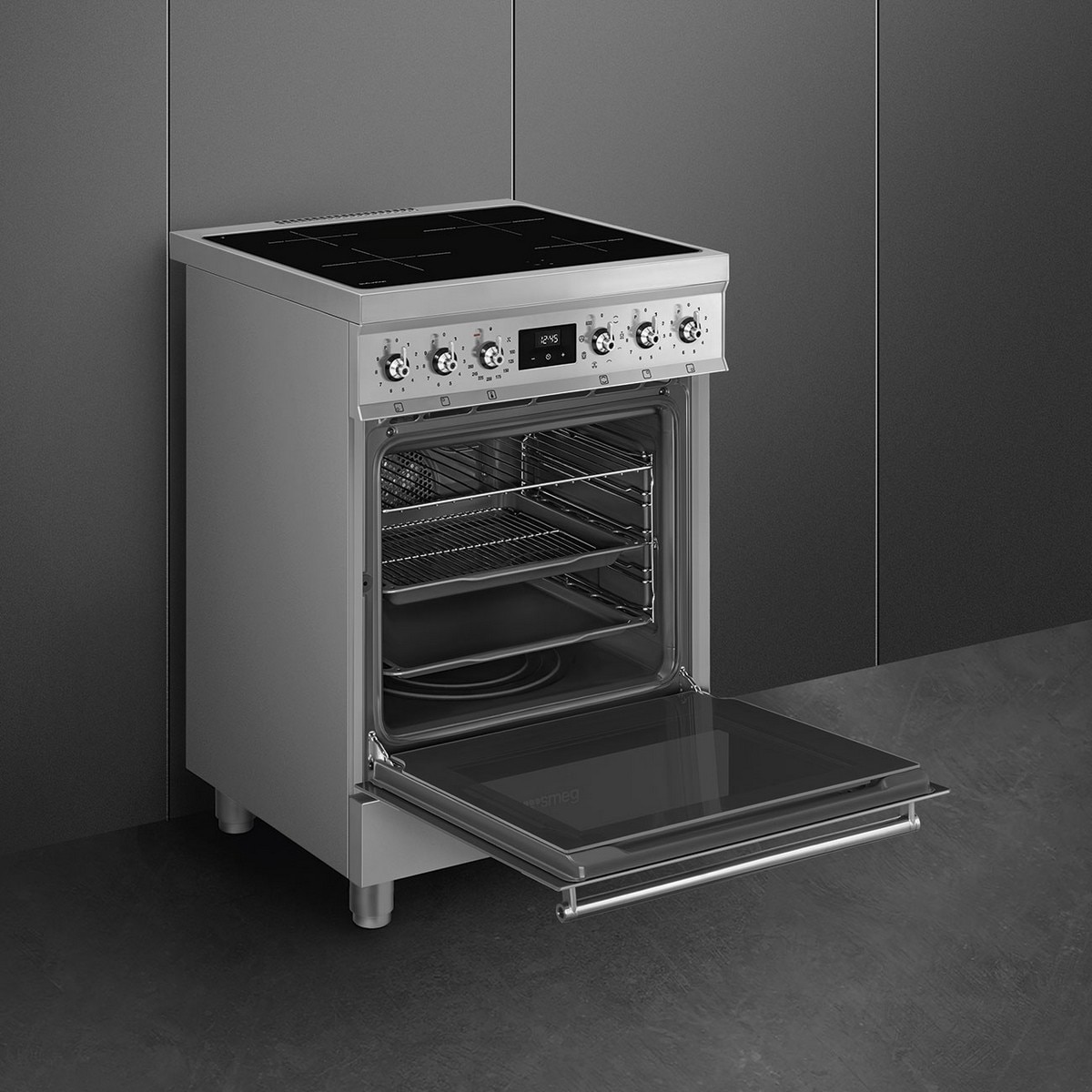 Fogão Elétrico com Placa de Indução Smeg Classica C6IMXM2 de 4 Zonas e de 70 Litros - Aço Inox Aço inoxidável-5