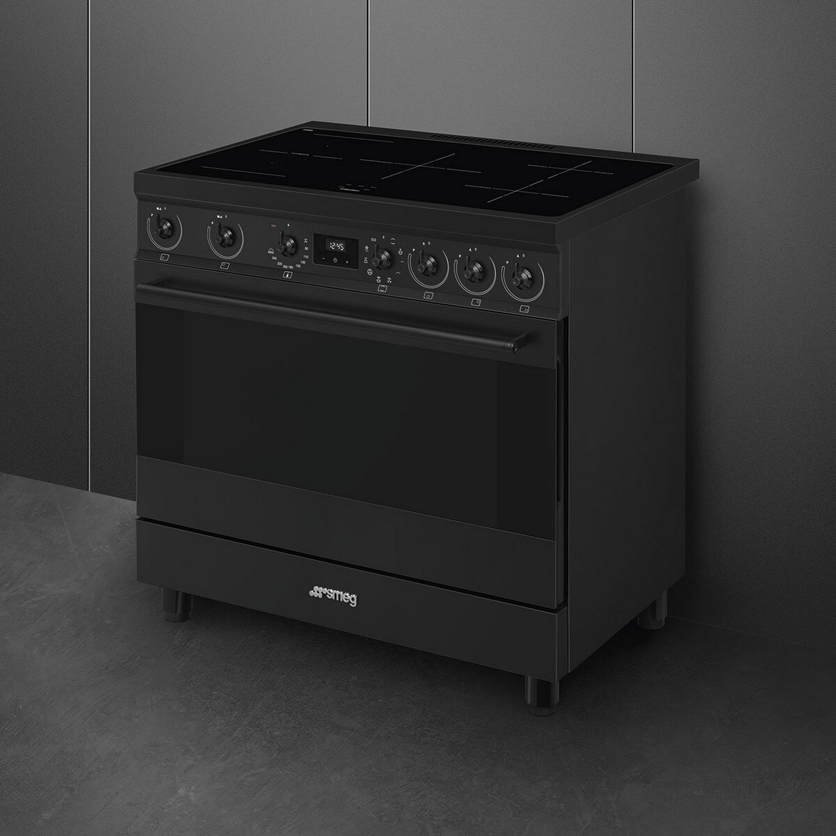 Fogão Elétrico com Placa de Indução Smeg Classica C9IMN2 de 5 Zonas e de 115 Litros - Preto Preto-4