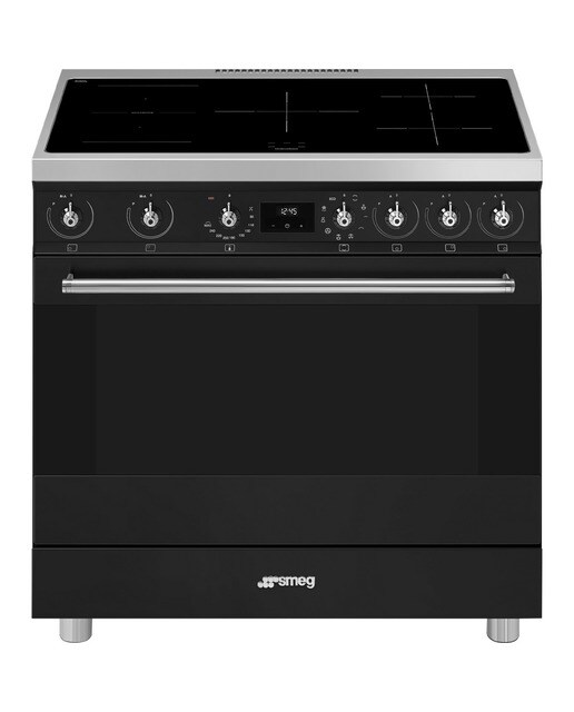 Fogão Elétrico com Placa de Indução Smeg Classica C9IMMB2 de 5 Zonas e de 115 Litros - Preto Preto-1