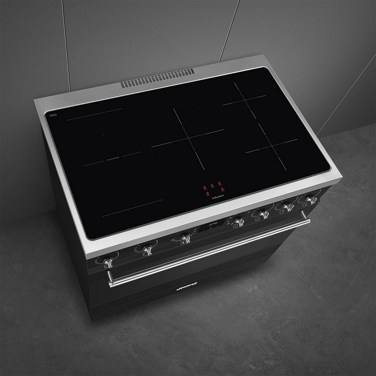 Fogão Elétrico com Placa de Indução Smeg Classica C9IMMB2 de 5 Zonas e de 115 Litros - Preto Preto-5