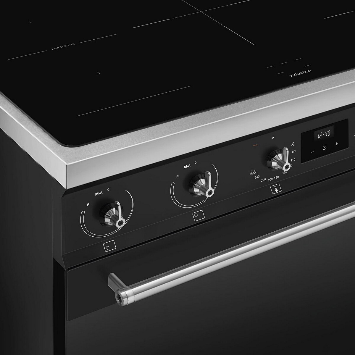 Fogão Elétrico com Placa de Indução Smeg Classica C9IMMB2 de 5 Zonas e de 115 Litros - Preto Preto-6