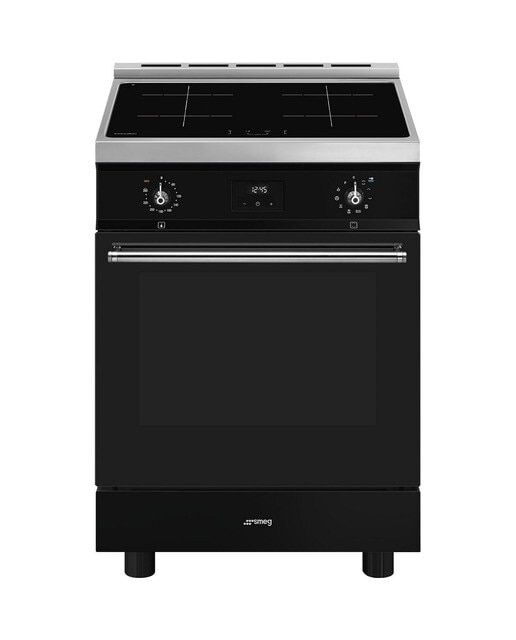 Imagem 0 de Fogão Elétrico com Placa de Indução Smeg Classica C6IPBLT2 de 4 Zonas e de 70 Litros - Preto