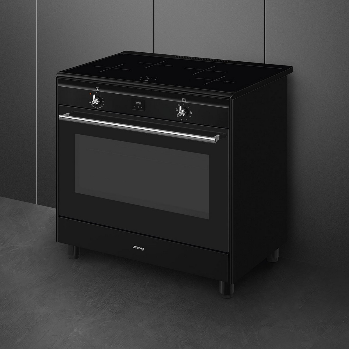 Fogão Elétrico com Placa de Indução Smeg Classica CX91IMBL de 4 Zonas e de 115 Litros - Preto Preto-2