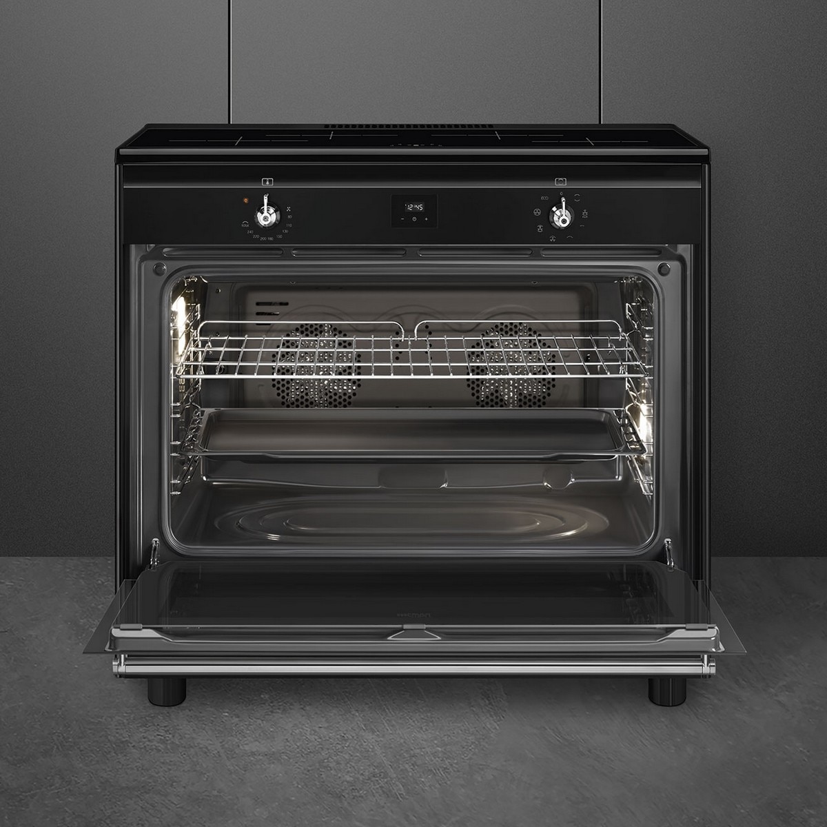 Fogão Elétrico com Placa de Indução Smeg Classica CX91IMBL de 4 Zonas e de 115 Litros - Preto Preto-4