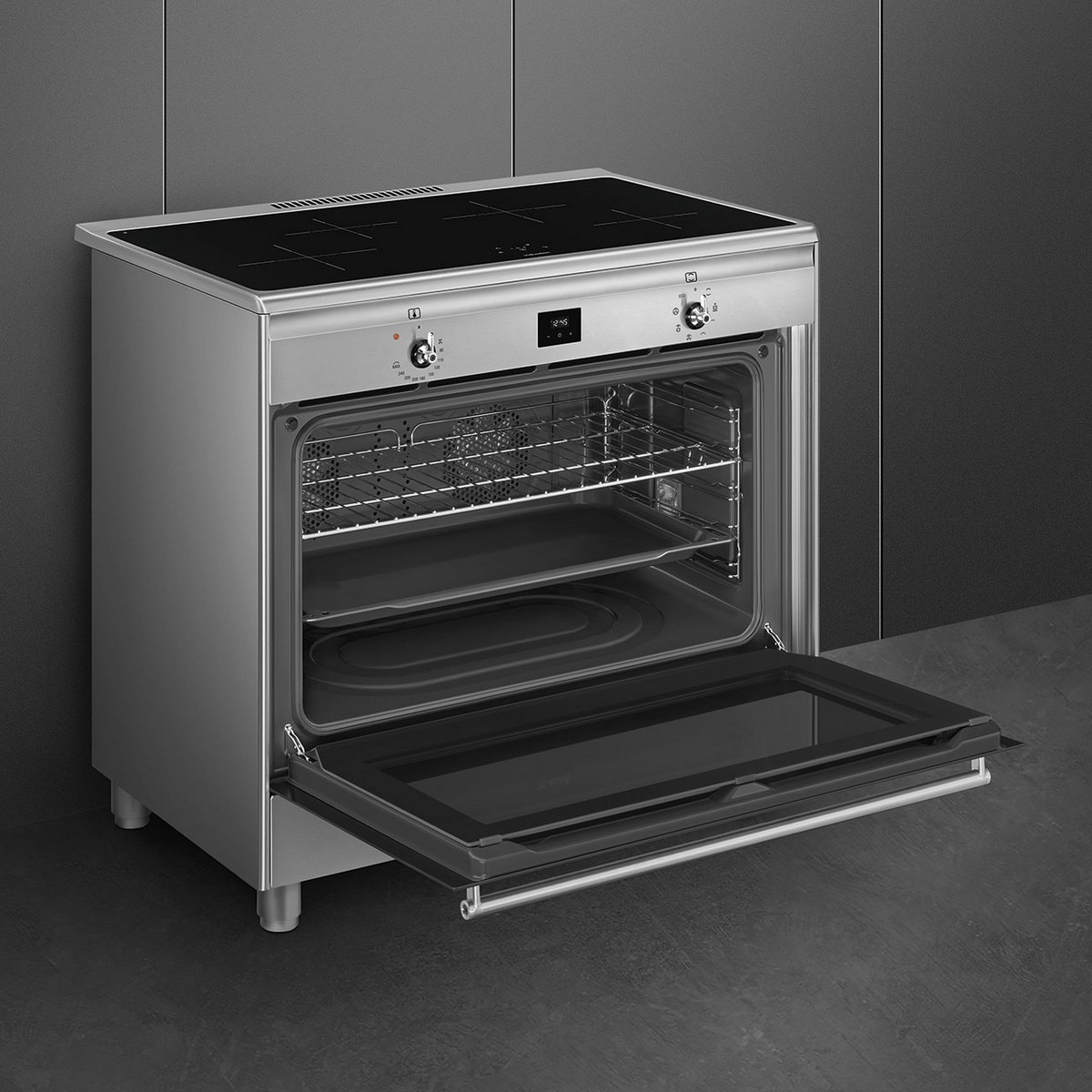 Fogão Elétrico com Placa de Indução Smeg Classica CG90CIXT de 4 Zonas e de 115 Litros - Aço Inox Aço inoxidável-3