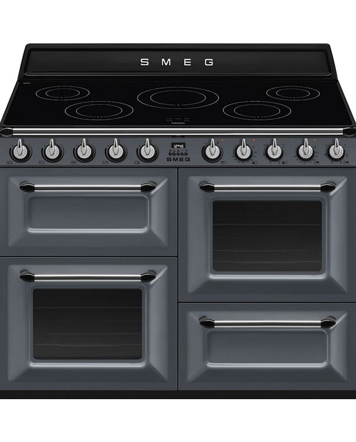 Imagem 0 de Fogão Elétrico com Placa de Indução Smeg Victoria TR4110IGR2 Limpeza VaporClean de 110 cm - Slate Grey