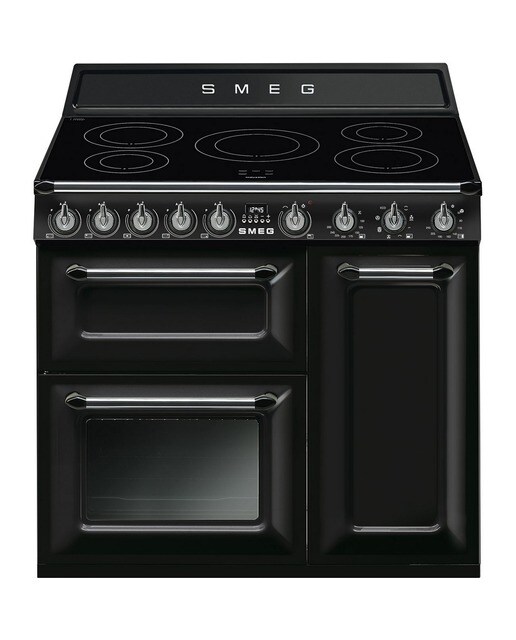 Imagem 0 de Fogão Elétrico com Placa de Indução Smeg Victoria TR93IBL2 Limpeza VaporClean de 90 cm - Preto