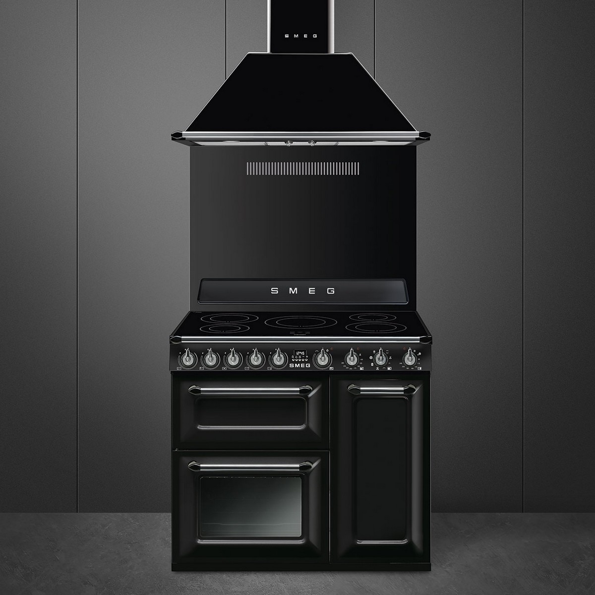 Fogão Elétrico com Placa de Indução Smeg Victoria TR93IBL2 Limpeza VaporClean de 90 cm - Preto Preto-2