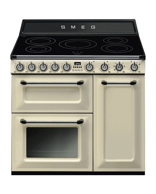 Imagem 0 de Fogão Elétrico com Placa de Indução Smeg Victoria TR93IP2 Limpeza VaporClean de 90 cm - Creme
