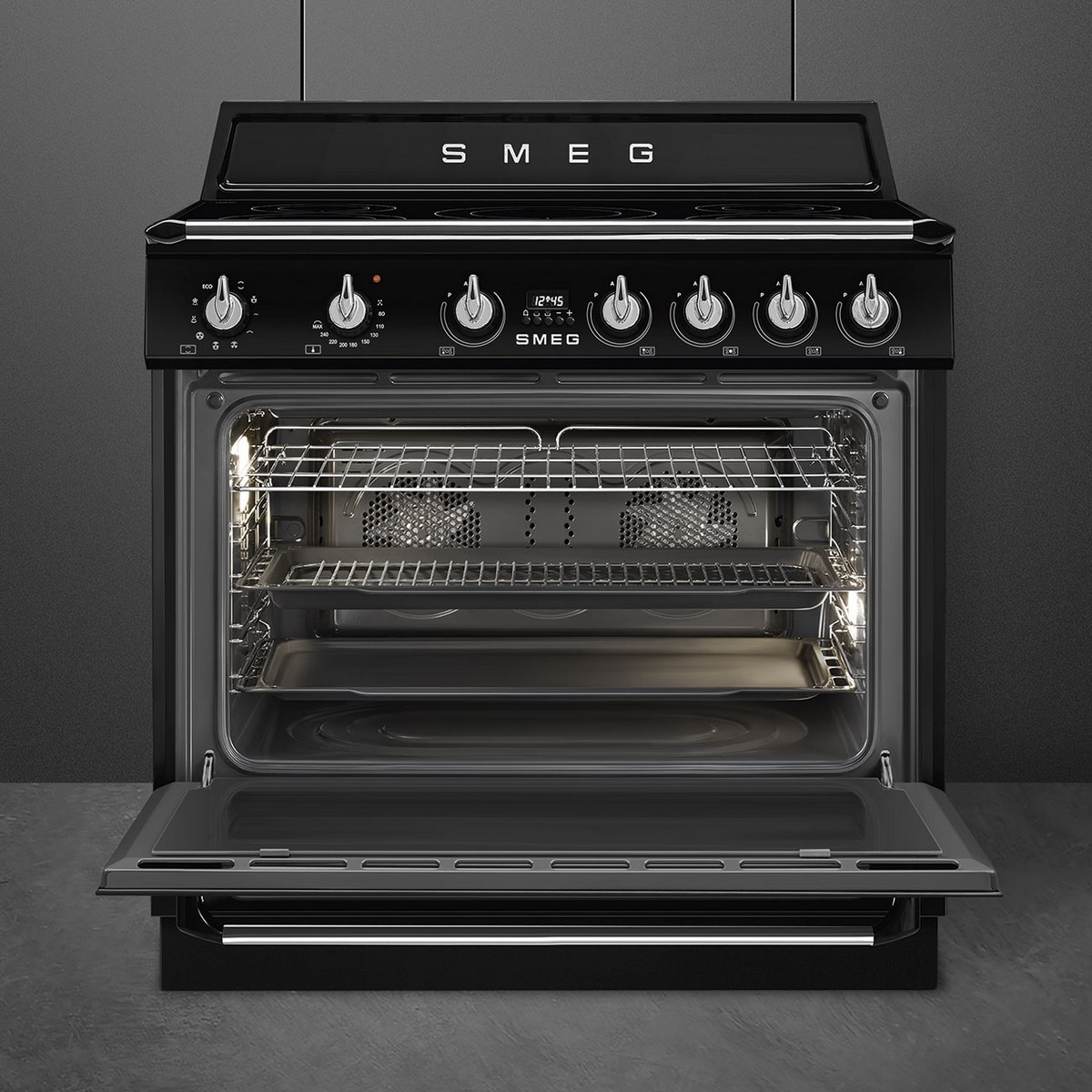Fogão Elétrico com Placa de Indução Smeg Victoria TR90IMBL de 5 Zonas e de 115 Litros - Preto 3