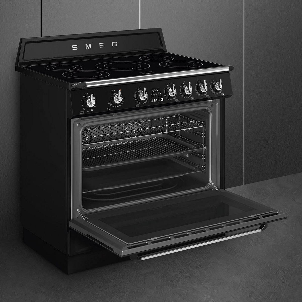 Fogão Elétrico com Placa de Indução Smeg Victoria TR90IMBL de 5 Zonas e de 115 Litros - Preto 4