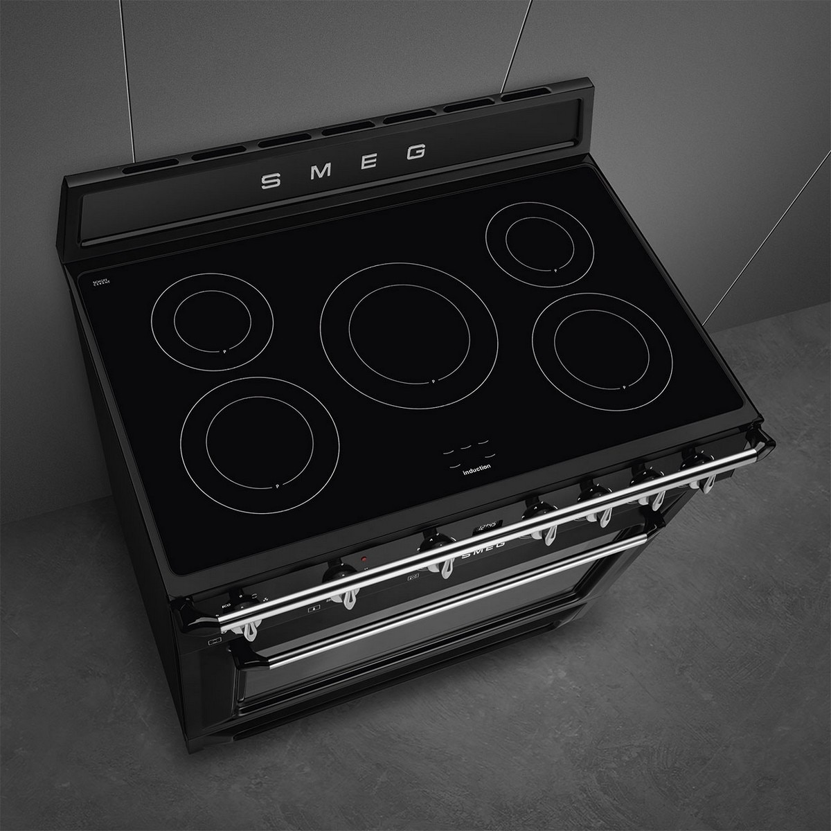 Fogão Elétrico com Placa de Indução Smeg Victoria TR90IMBL de 5 Zonas e de 115 Litros - Preto 5