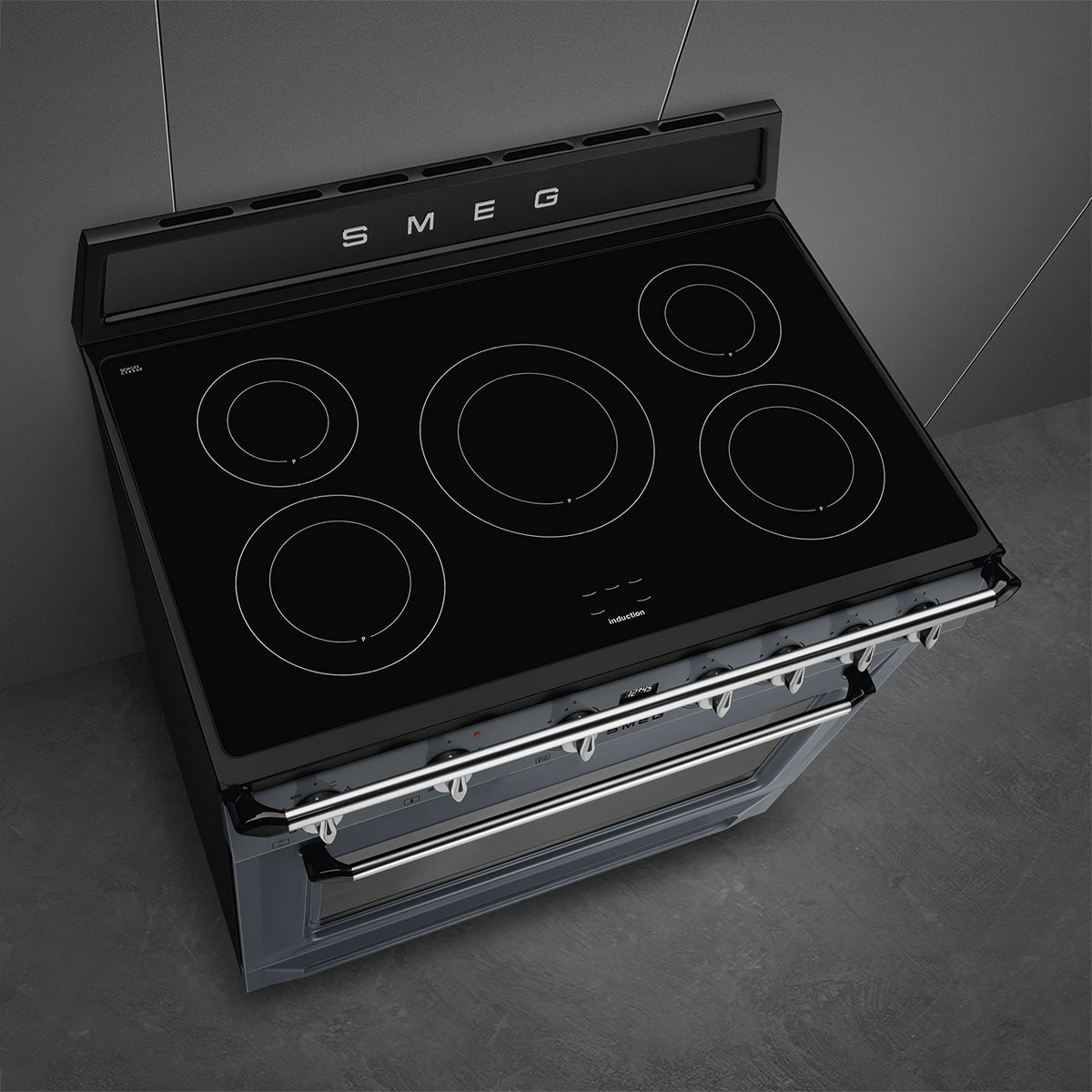 Fogão Elétrico com Placa de Indução Smeg Victoria TR90IMGR de 5 Zonas e de 115 Litros - Cinza Cinzento-5