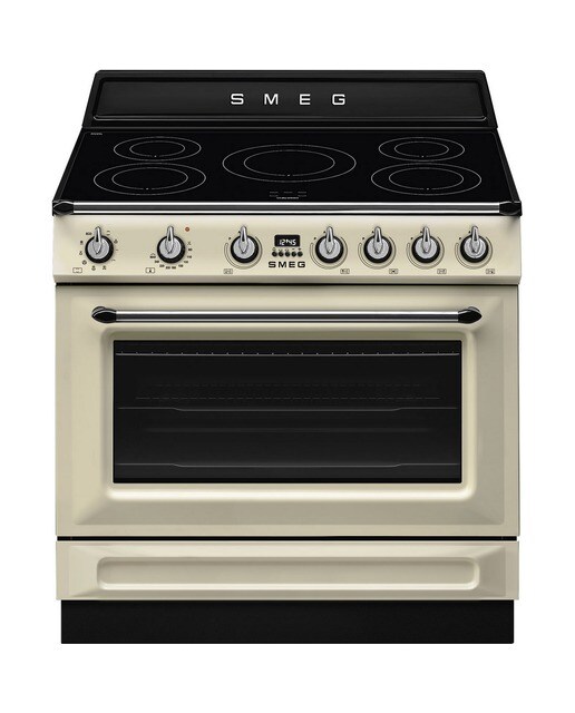 Fogão Elétrico com Placa de Indução Smeg Victoria TR90IMP de 5 Zonas e de 115 Litros - Creme Creme-1