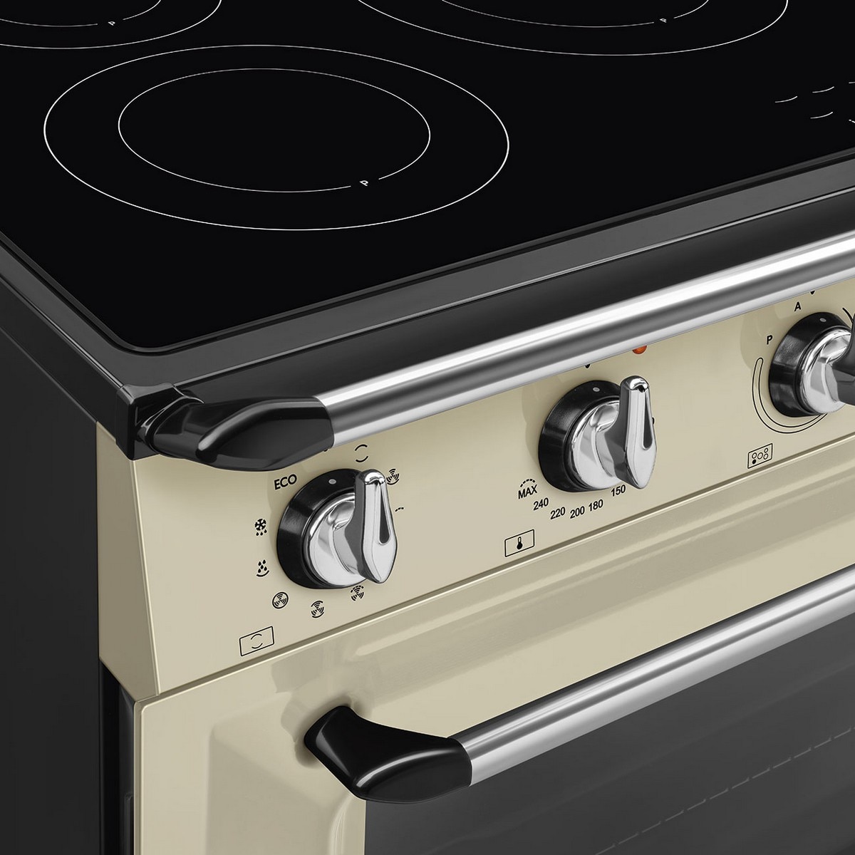 Fogão Elétrico com Placa de Indução Smeg Victoria TR90IMP de 5 Zonas e de 115 Litros - Creme Creme-6