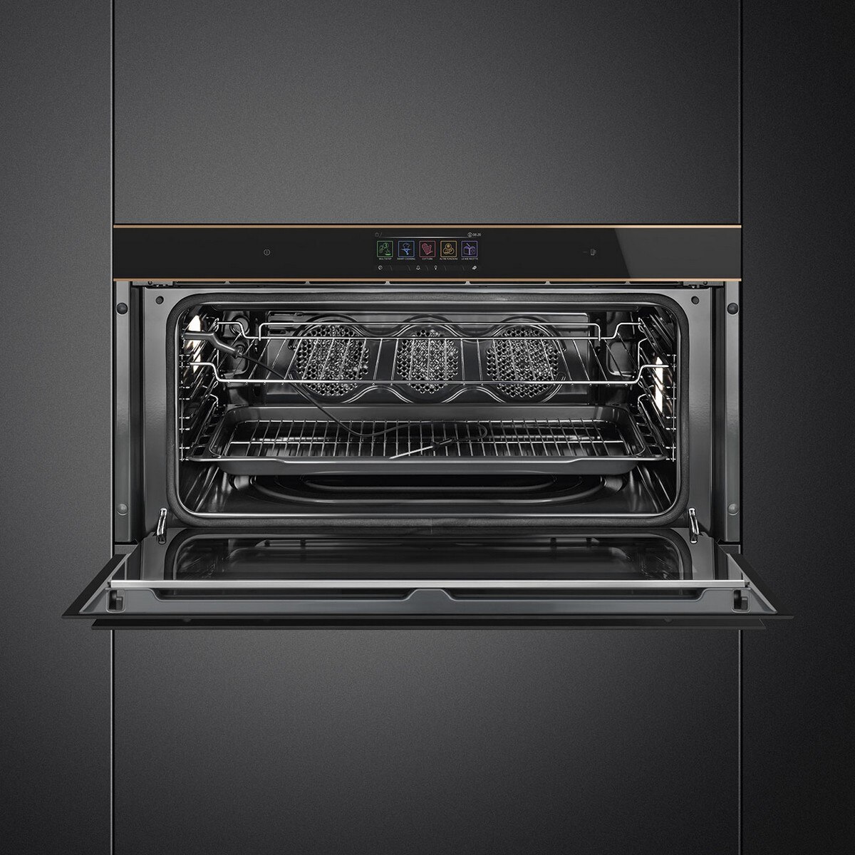 Forno Termoventilado Smeg Dolce Stil Novo SFPR9606WTPNR Pirolítico, Connect Wi-fi e Sonda - Preto Preto-2