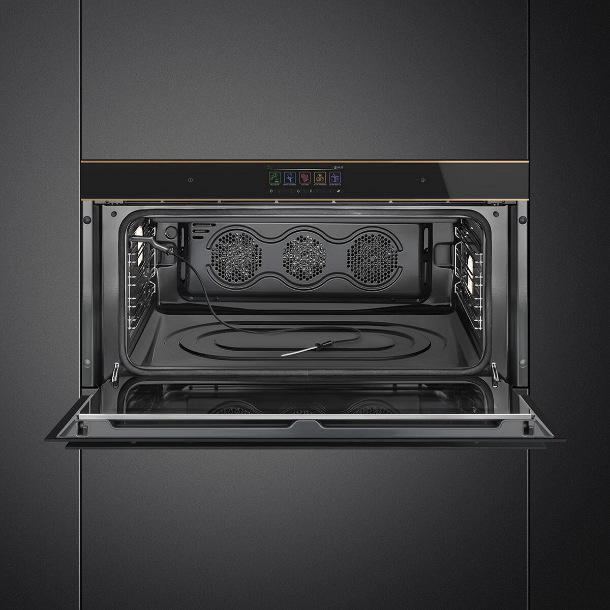 Forno Termoventilado Smeg Dolce Stil Novo SFPR9606WTPNR Pirolítico, Connect Wi-fi e Sonda - Preto Preto-3