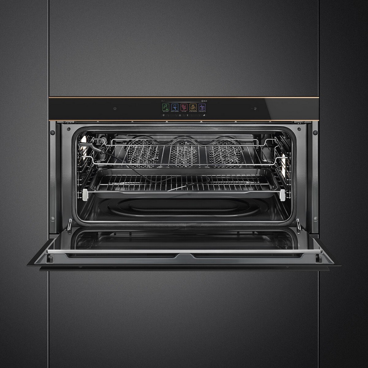 Forno Termoventilado Smeg Dolce Stil Novo SFPR9606WTPNR Pirolítico, Connect Wi-fi e Sonda - Preto Preto-4