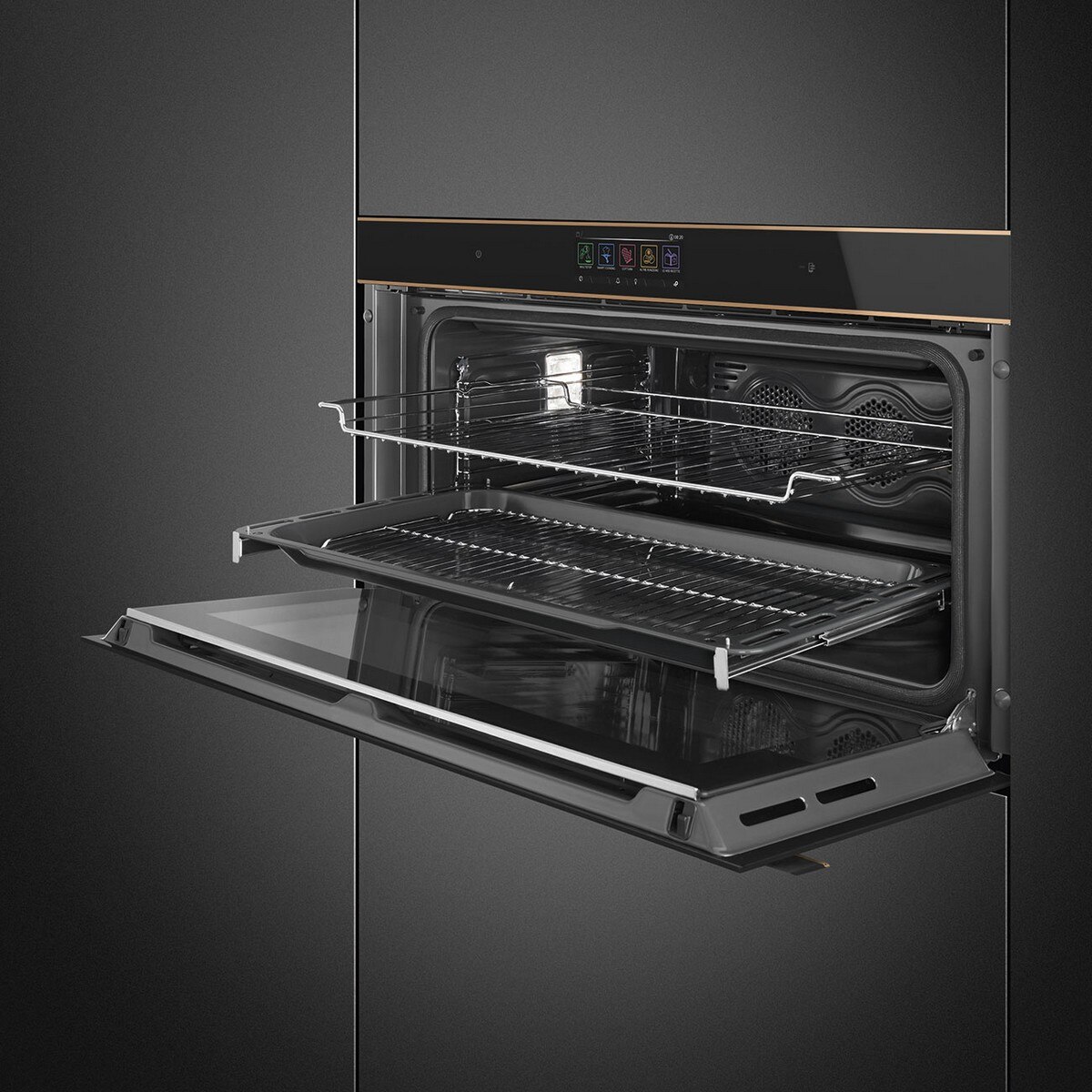Forno Termoventilado Smeg Dolce Stil Novo SFPR9606WTPNR Pirolítico, Connect Wi-fi e Sonda - Preto Preto-5