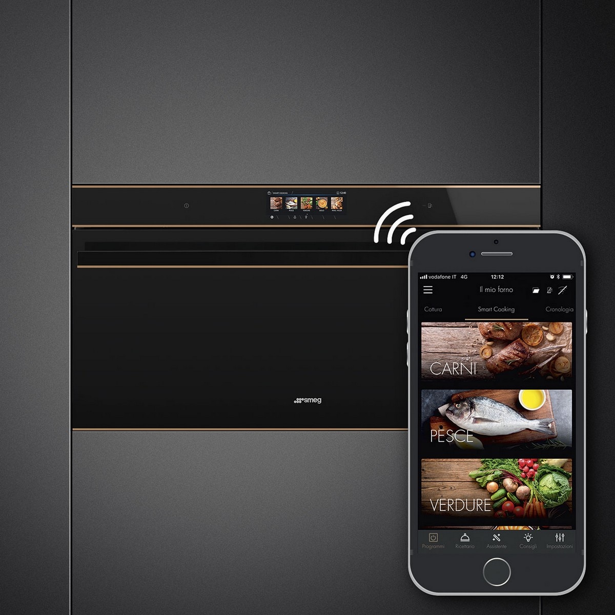 Forno Termoventilado Smeg Dolce Stil Novo SFPR9606WTPNR Pirolítico, Connect Wi-fi e Sonda - Preto Preto-7