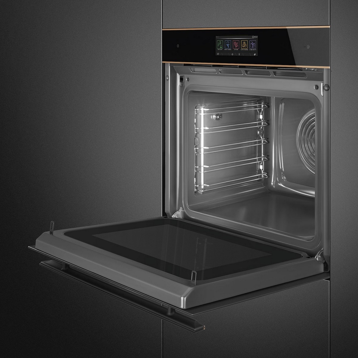 Forno Multitech Galileo Omnichef Smeg Dolce Stil Novo SO6606WAPNR VaporClean e Micro-ondas - Preto Preto-3