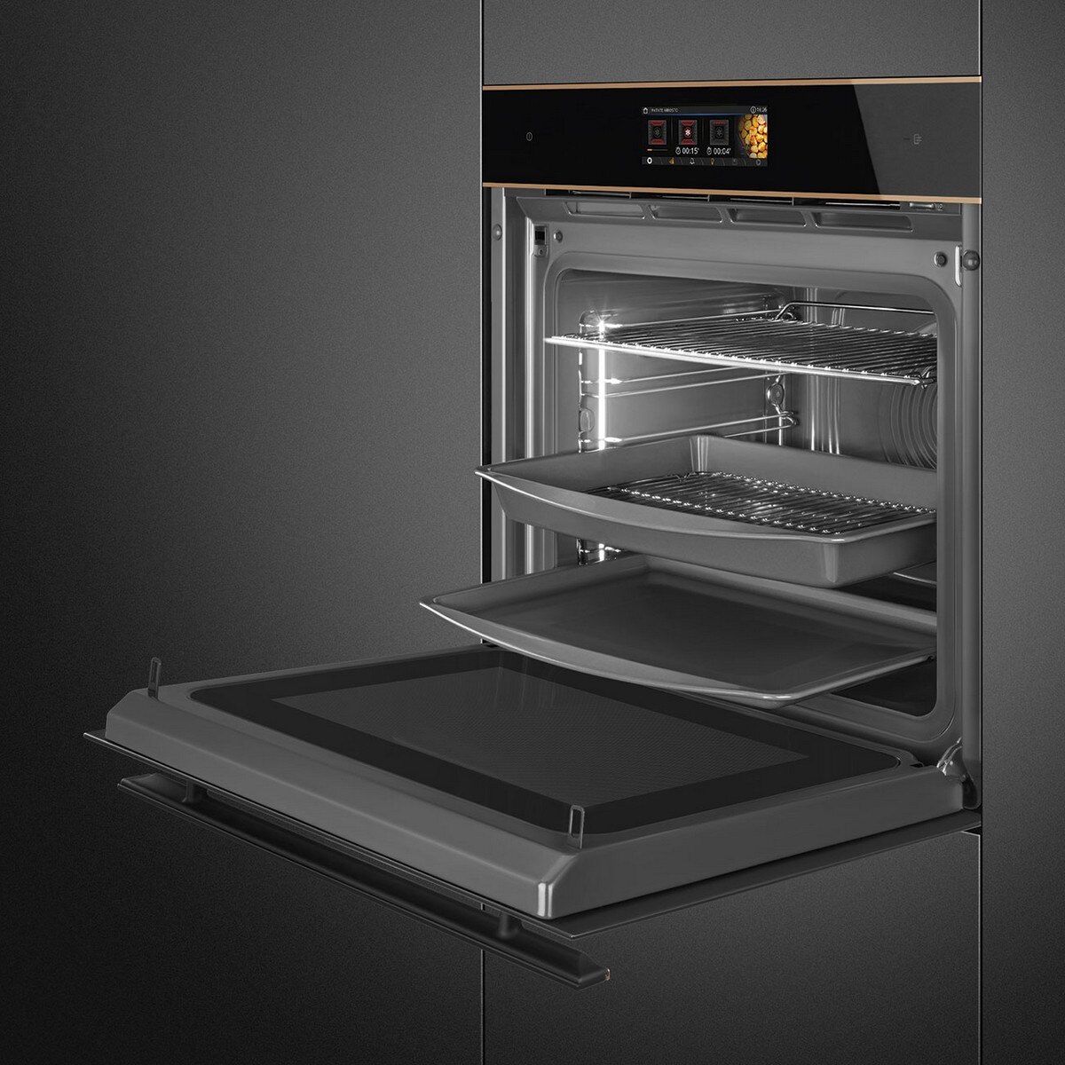 Forno Multitech Galileo Omnichef Smeg Dolce Stil Novo SO6606WAPNR VaporClean e Micro-ondas - Preto Preto-4