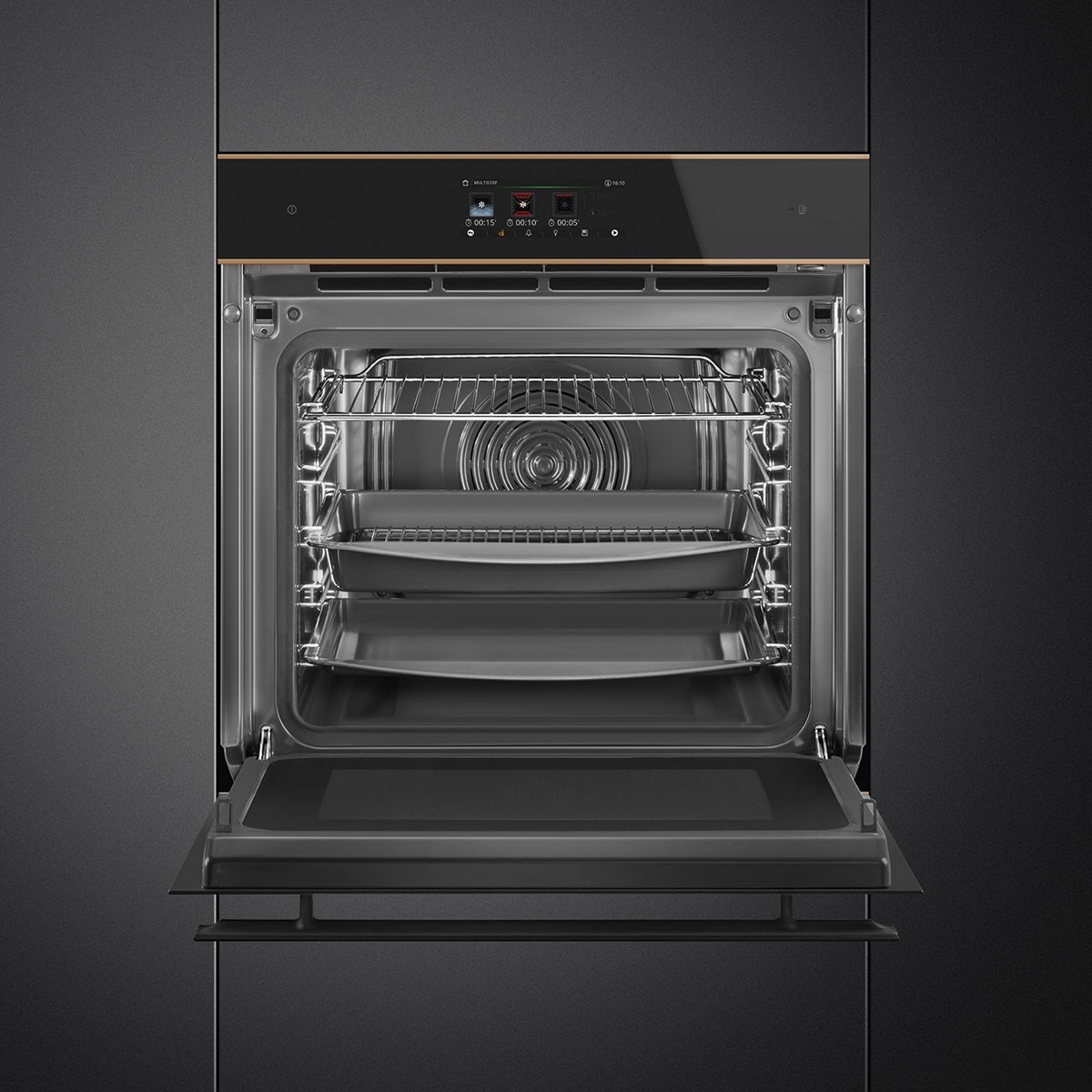 Forno Multitech Galileo Omnichef Smeg Dolce Stil Novo SO6606WAPNR VaporClean e Micro-ondas - Preto Preto-10