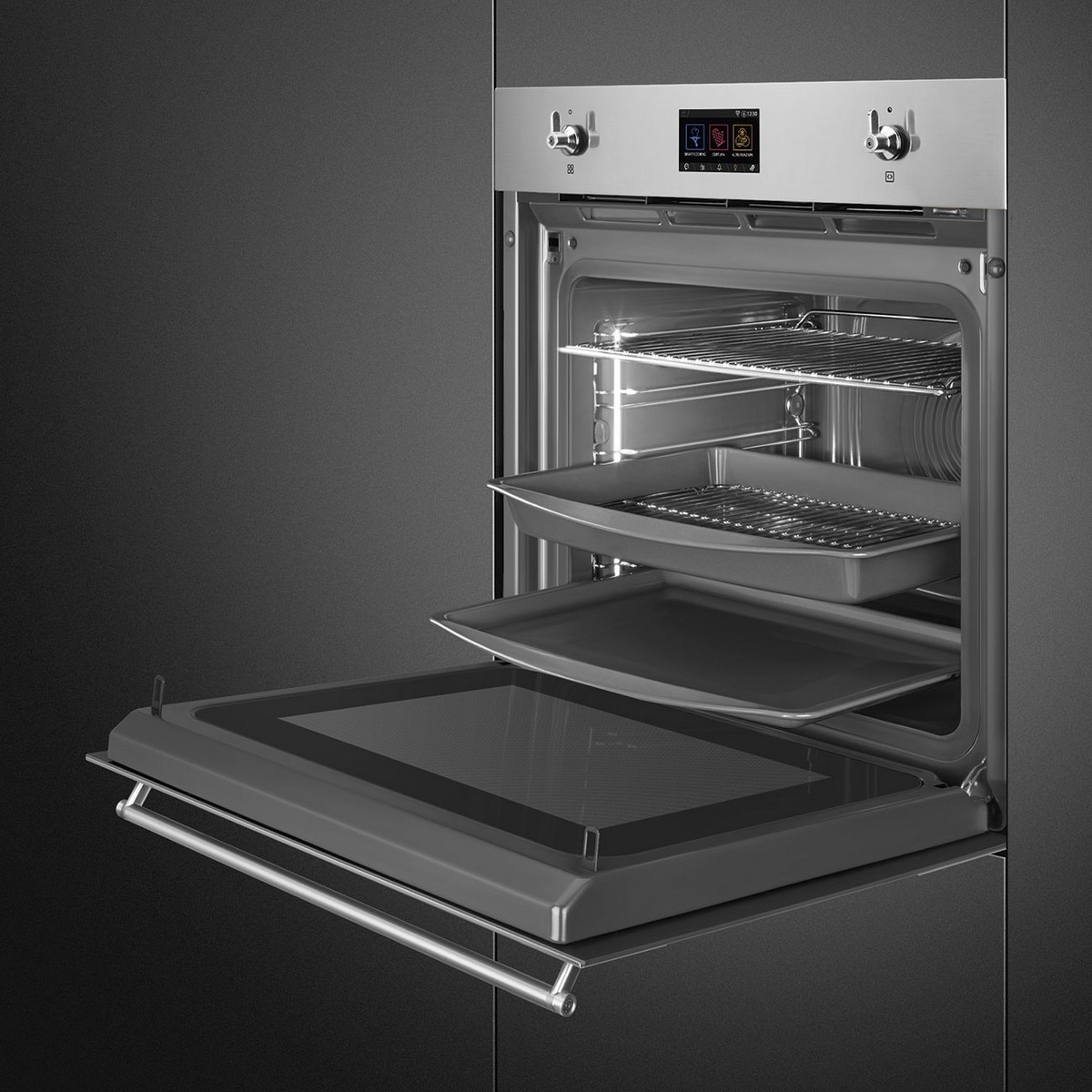 Forno Galileo Omnichef Smeg Classica SO6303APX Multitech VaporClean e de 68 Litros - Aço Inox Aço inoxidável-4