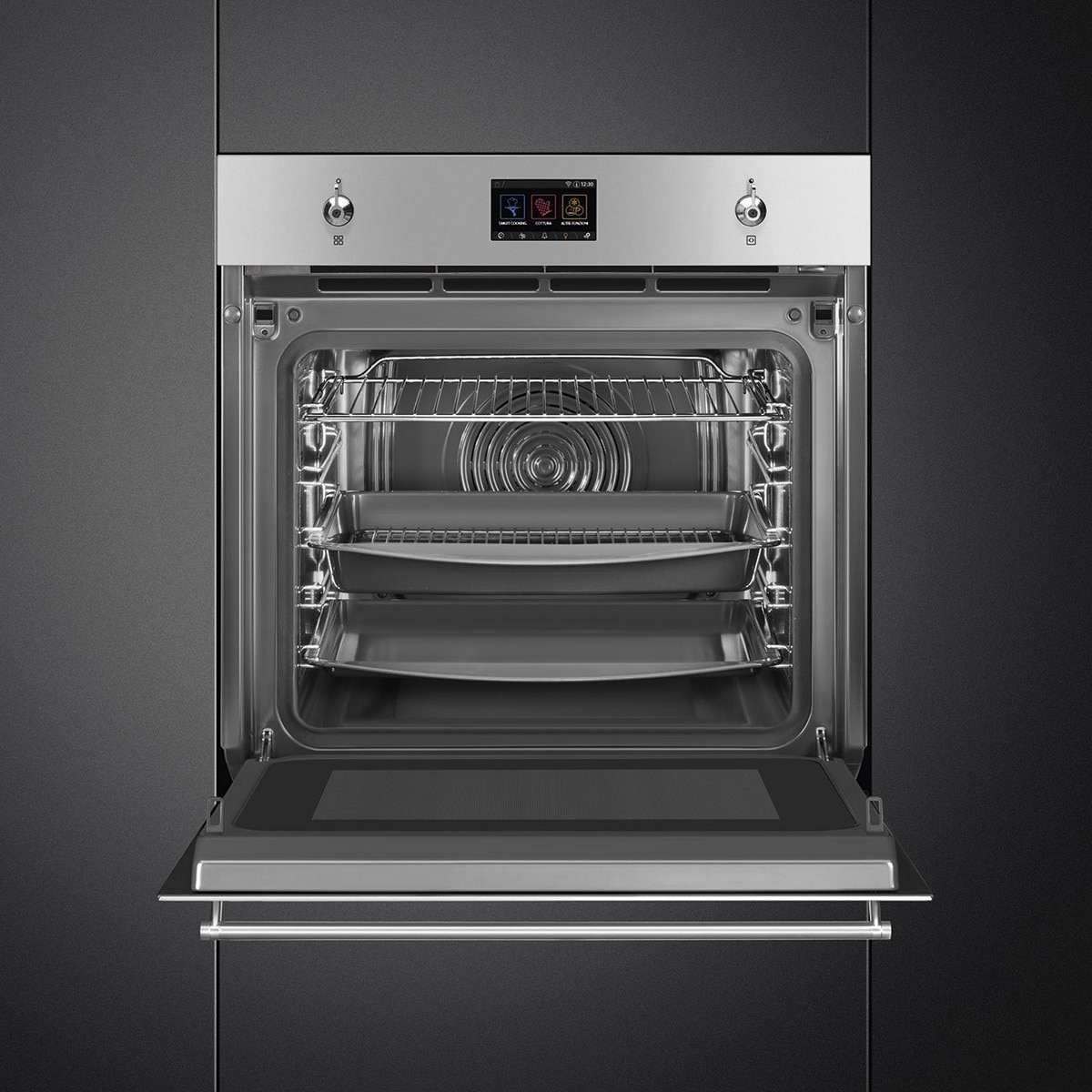 Forno Galileo Omnichef Smeg Classica SO6303APX Multitech VaporClean e de 68 Litros - Aço Inox Aço inoxidável-10