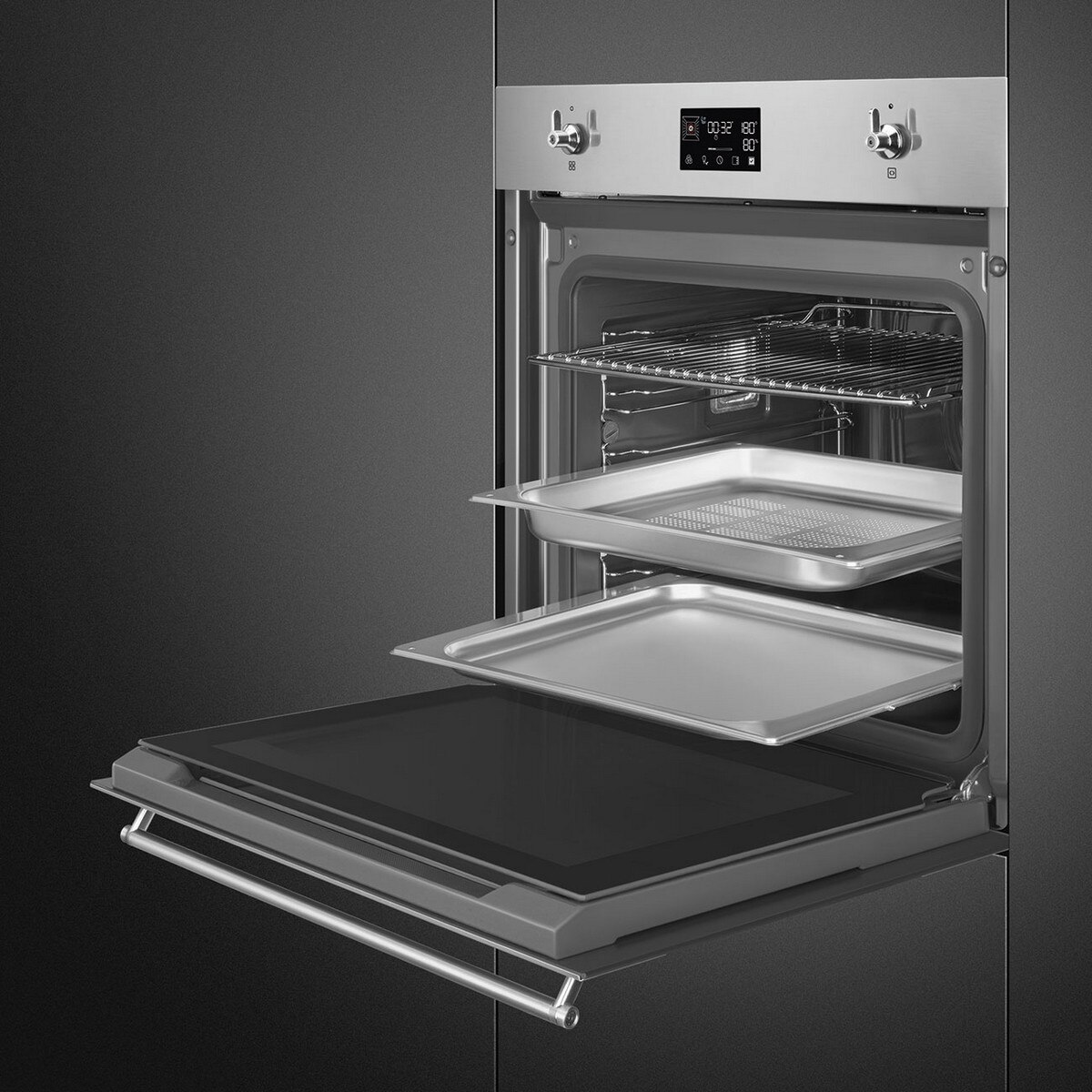 Forno Galileo Steam100 Smeg Classica SO6302S3PX Combinado com Vaporeira, VaporClean de 68 Litros - Aço Inox Aço inoxidável-5