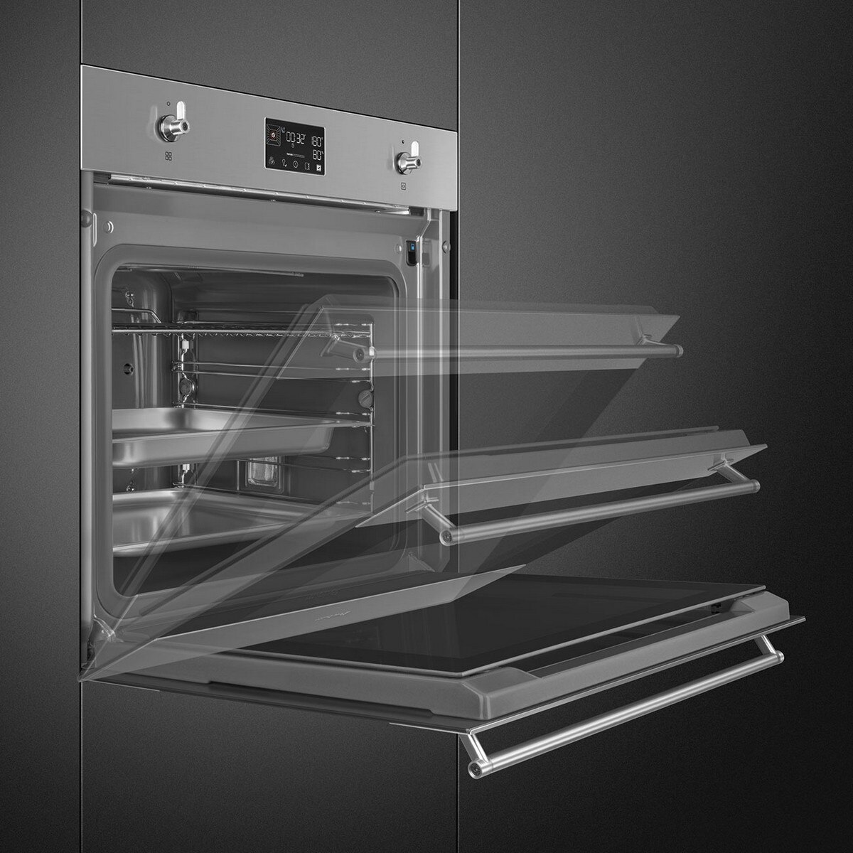 Forno Galileo Steam100 Smeg Classica SO6302S3PX Combinado com Vaporeira, VaporClean de 68 Litros - Aço Inox Aço inoxidável-9