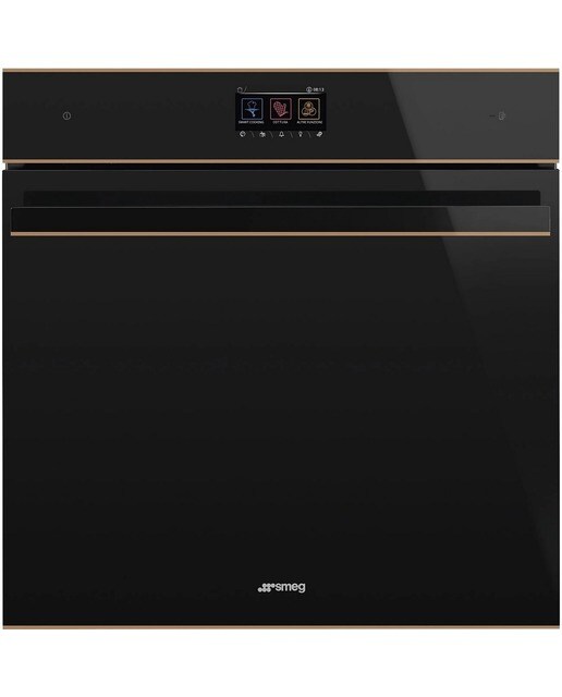 Forno Galileo Pyro Steam Smeg Dolce Stil Novo SOP6604S2PNR Combinado com Vaporeira, Limpeza Pirolítica e de 68 Litros - Preto e Perfis Cobre Preto / Cobre-1